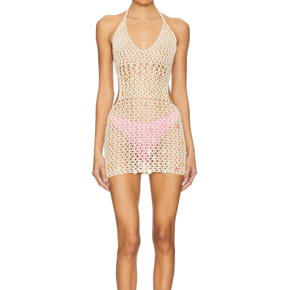 Superdown Revolve Cream Crochet Swim Cover-Up new w/tags!